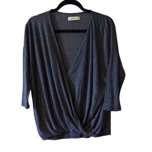 Grayish-blue Abercrombie & Fitch Women's Wrap Top, Size Large